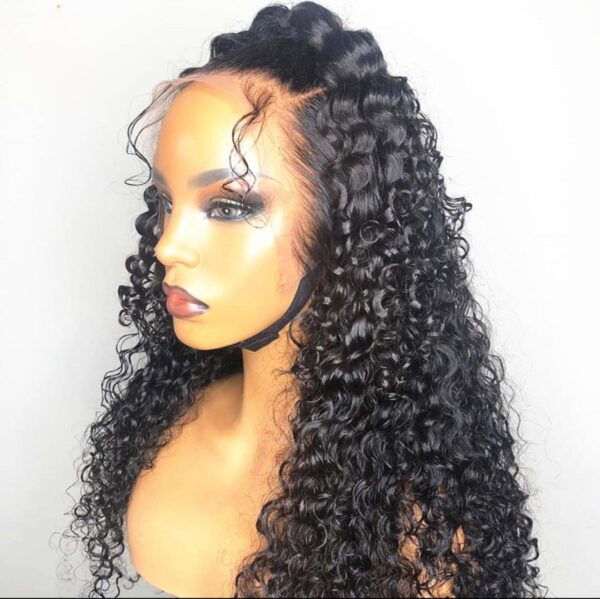Perruques curly water wave lace frontal