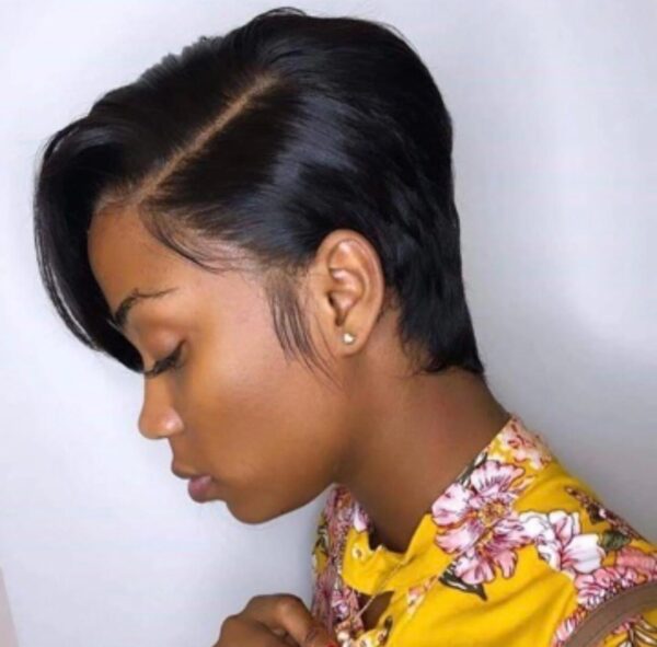 Cheveux humains courte lisse
